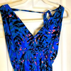 Beautiful Tropical High-Low Halter Dress size M